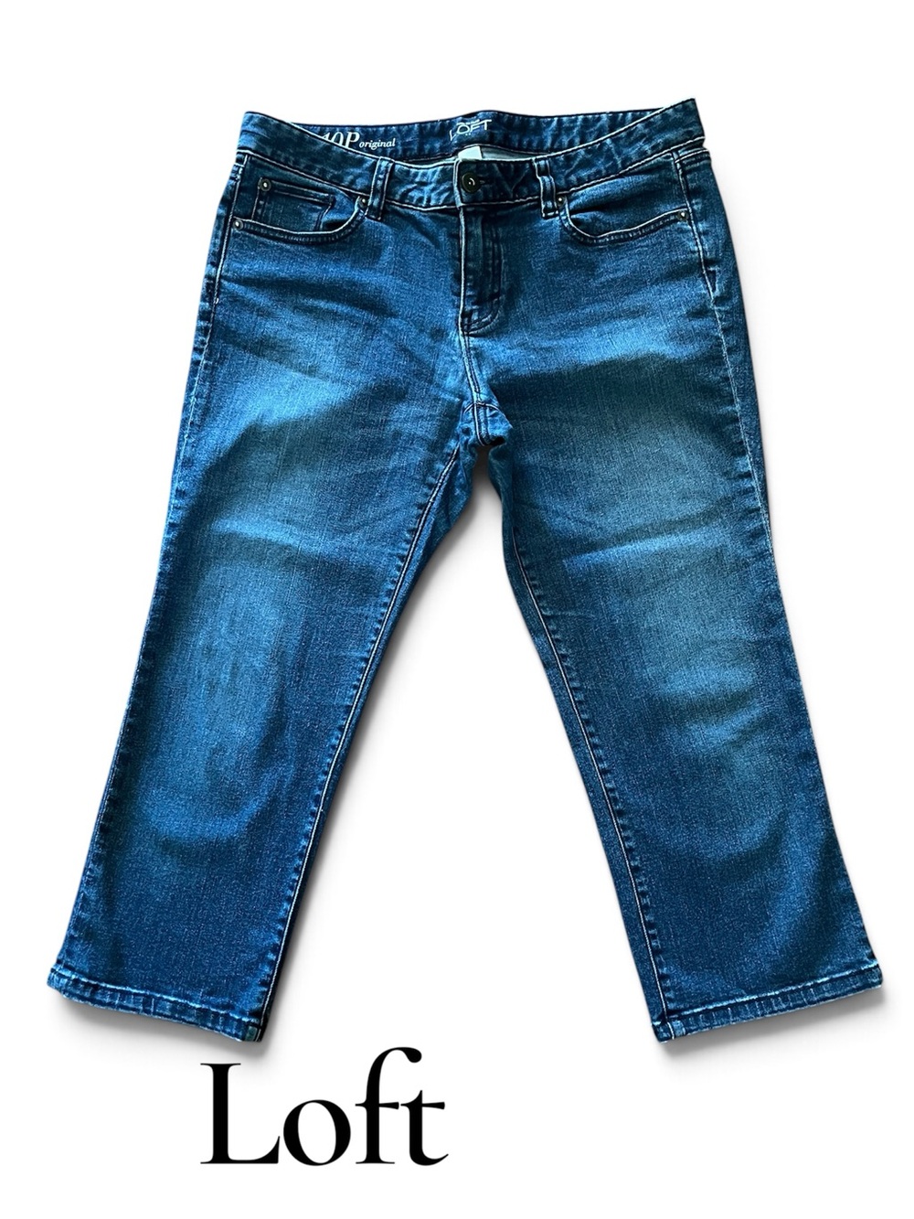 LOFT women’s size 10 P Capri Jeans in Medium Blue Wash